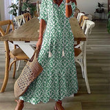 MARIETTA | Boho midi, megkötős dekoltázzsal