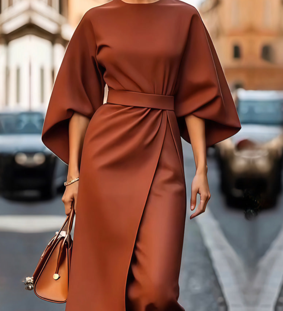Valentina | Elegáns Maxi Ruha Voluminózus Ujjakkal