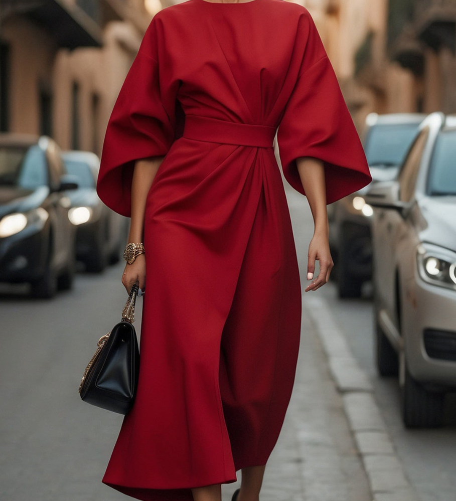 Valentina | Elegáns Maxi Ruha Voluminózus Ujjakkal