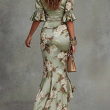 OKTÁVIA | Szatén, harangujjakkal