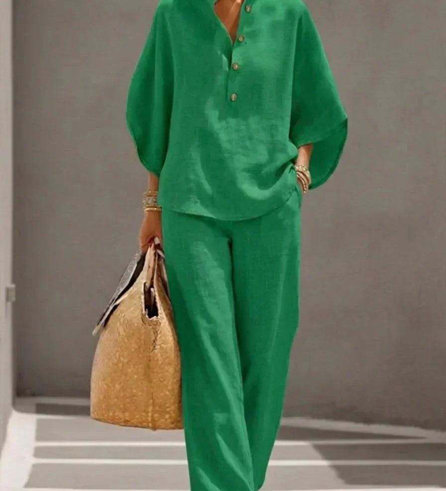 KATINKA | Vászon szett laza ujjal